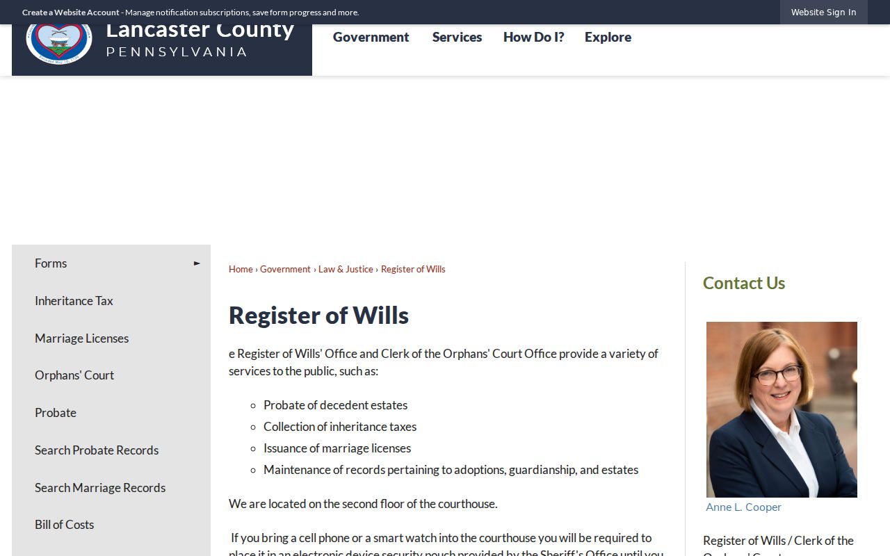 Manor Township city directory probate research at Lancaster Register of Wills