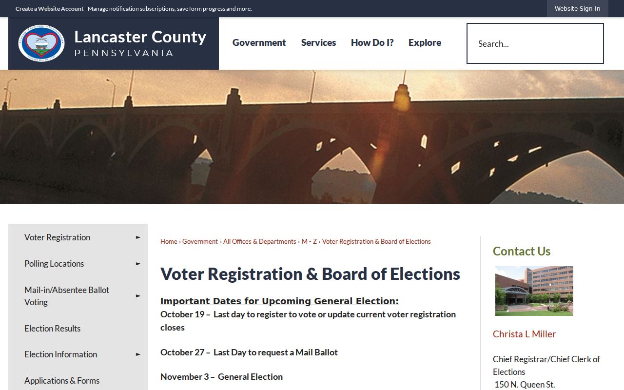 Manor Township neighbors records source at the Lancaster County Elections office