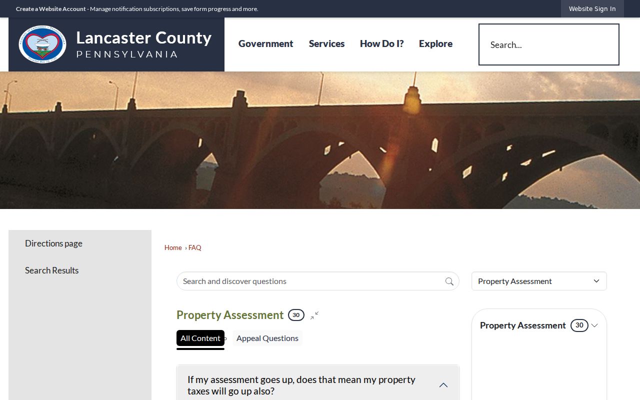 Manor Township street directory source for Lancaster County assessment guidance