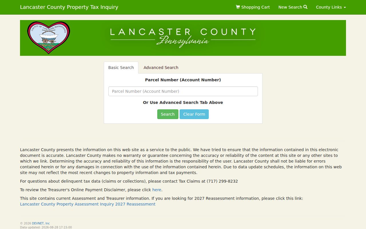 Manor Township street directory source showing Lancaster County wEdge search