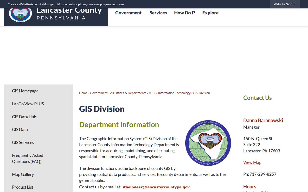 Manor Township ZIP code directory Lancaster County GIS and LanCo View access page